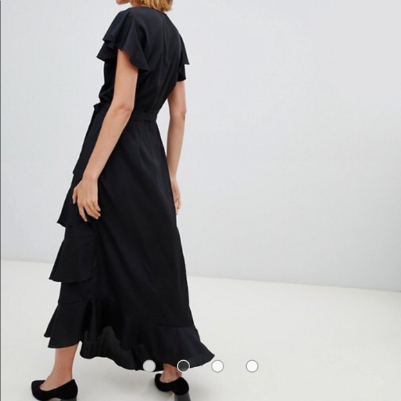 Vero Moda Ruffle Sleeve Asymmetric Maxi Dress - Picture 3 of 8